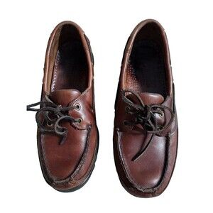 Sebago Schooner Dockside Brown Leather Boat Shoe - Size 7.5 M